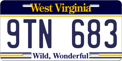 WV license plate 9TN683