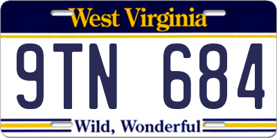 WV license plate 9TN684