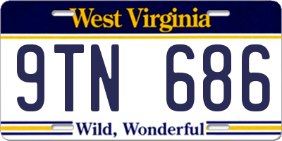 WV license plate 9TN686