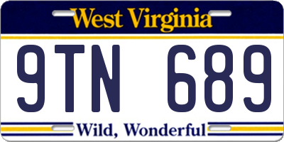 WV license plate 9TN689