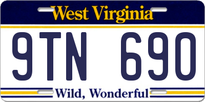 WV license plate 9TN690