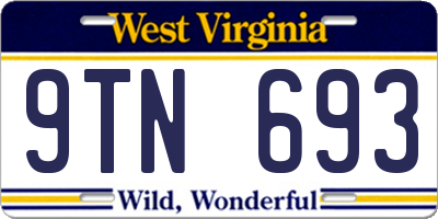 WV license plate 9TN693