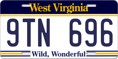WV license plate 9TN696