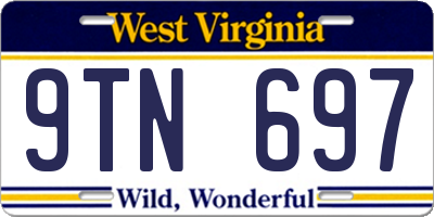 WV license plate 9TN697