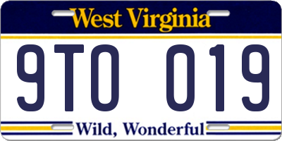 WV license plate 9TO019
