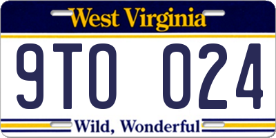 WV license plate 9TO024