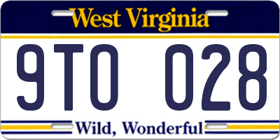WV license plate 9TO028