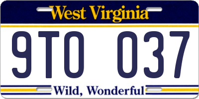 WV license plate 9TO037