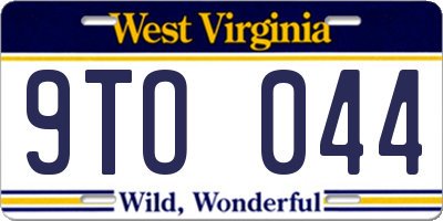 WV license plate 9TO044