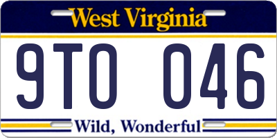 WV license plate 9TO046