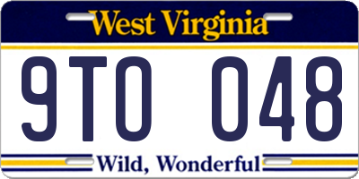 WV license plate 9TO048