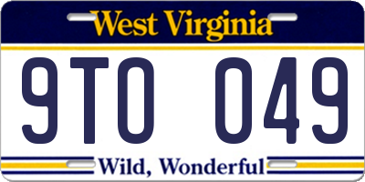 WV license plate 9TO049