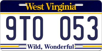 WV license plate 9TO053