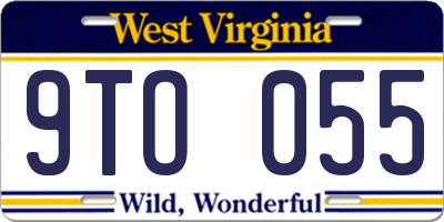 WV license plate 9TO055