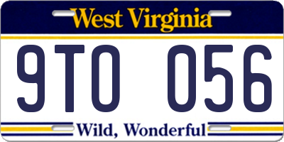 WV license plate 9TO056