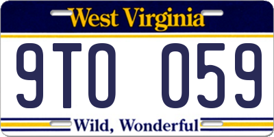WV license plate 9TO059