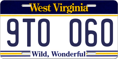 WV license plate 9TO060