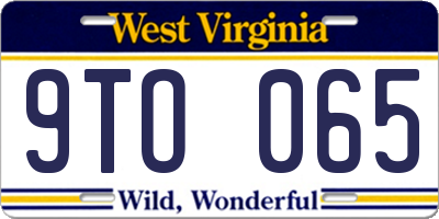 WV license plate 9TO065