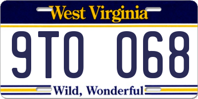 WV license plate 9TO068