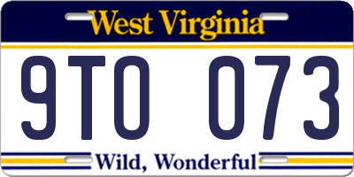 WV license plate 9TO073