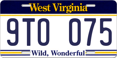 WV license plate 9TO075