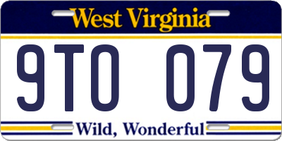 WV license plate 9TO079