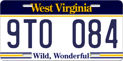 WV license plate 9TO084