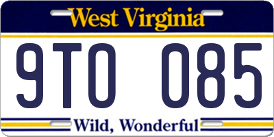 WV license plate 9TO085