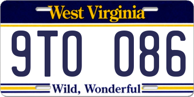 WV license plate 9TO086