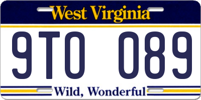 WV license plate 9TO089