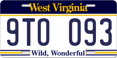 WV license plate 9TO093