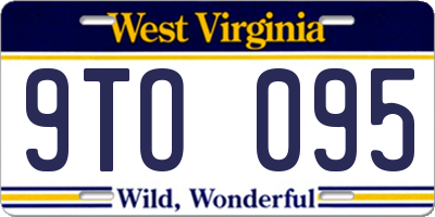 WV license plate 9TO095