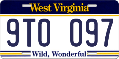 WV license plate 9TO097