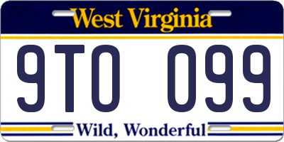 WV license plate 9TO099