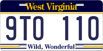 WV license plate 9TO110