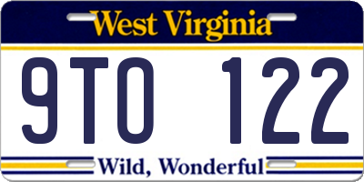 WV license plate 9TO122