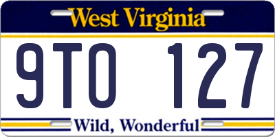 WV license plate 9TO127