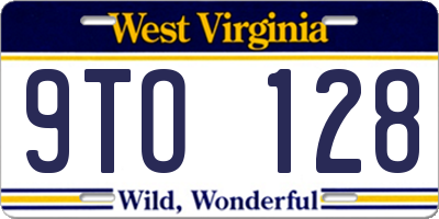WV license plate 9TO128