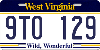 WV license plate 9TO129