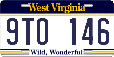 WV license plate 9TO146
