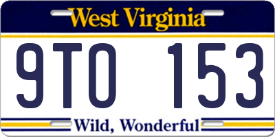 WV license plate 9TO153