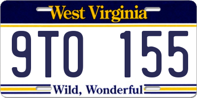 WV license plate 9TO155