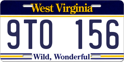 WV license plate 9TO156
