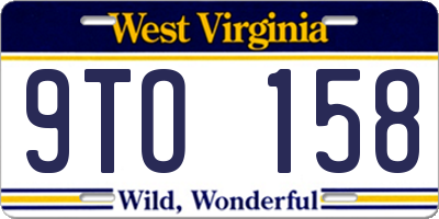 WV license plate 9TO158
