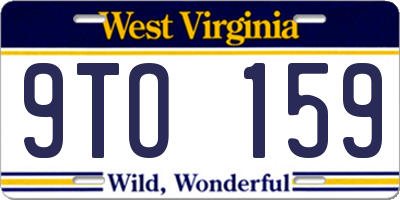 WV license plate 9TO159