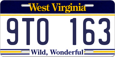 WV license plate 9TO163