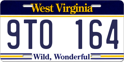 WV license plate 9TO164