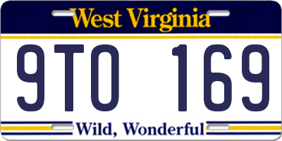 WV license plate 9TO169