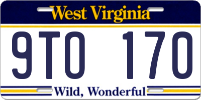 WV license plate 9TO170