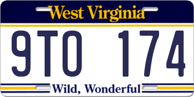 WV license plate 9TO174